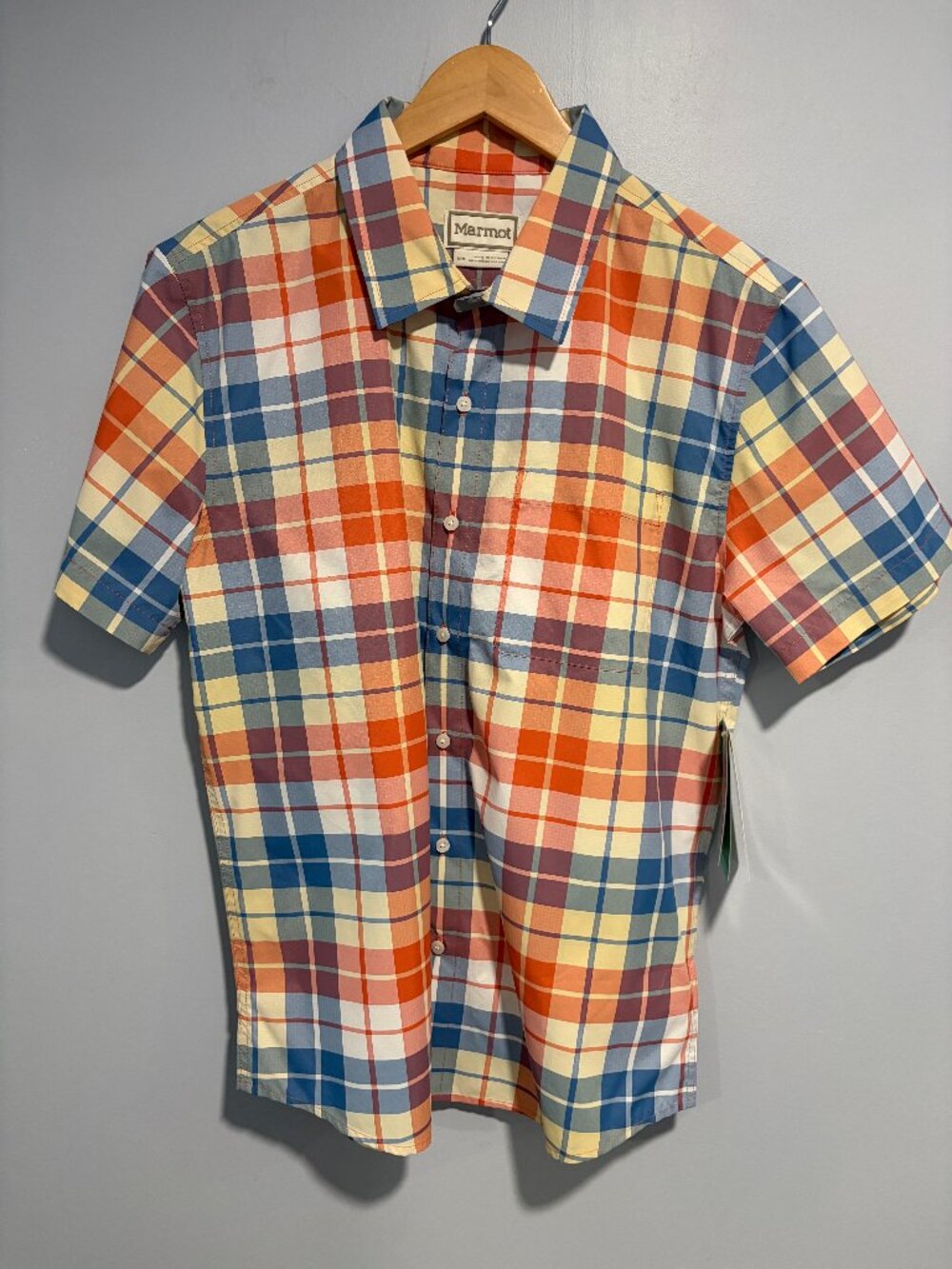 Mens Arex Shirt SS- Pomelo Wayland Plaid